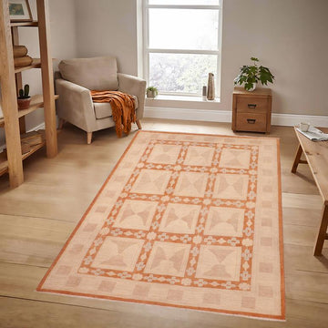 handmade Transitional Kafkaz Chobi Ziegler Rust Tan Hand Knotted RECTANGLE 100% WOOL area rug 6 x 9